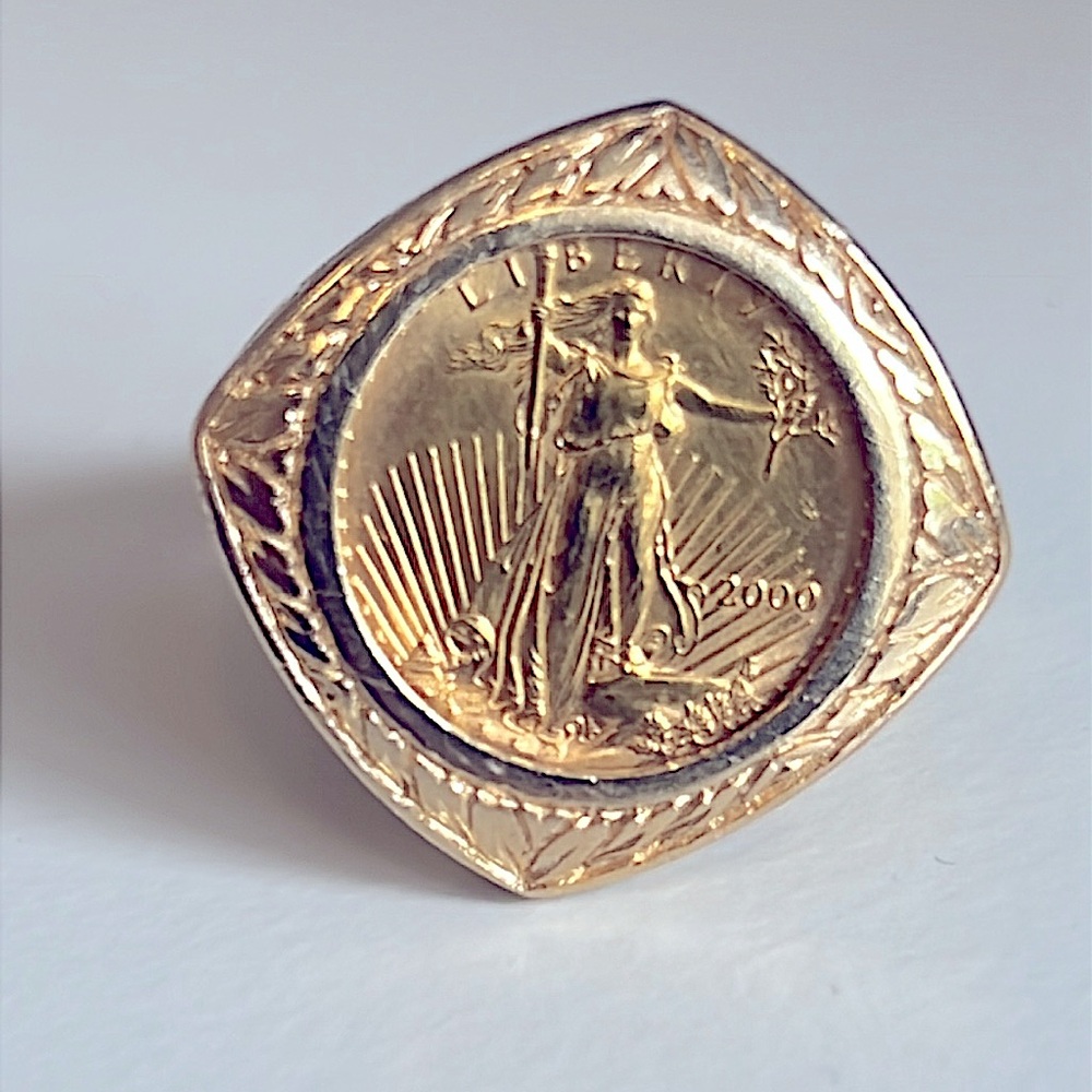 14k Gold liberty 22k Coin Ring